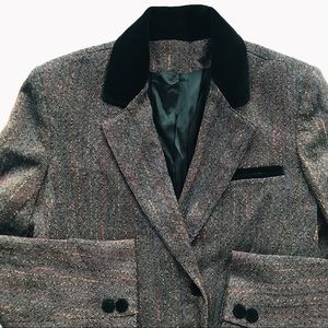 Vintage 1940s Velvet and Tweed Jacket / Blazer
